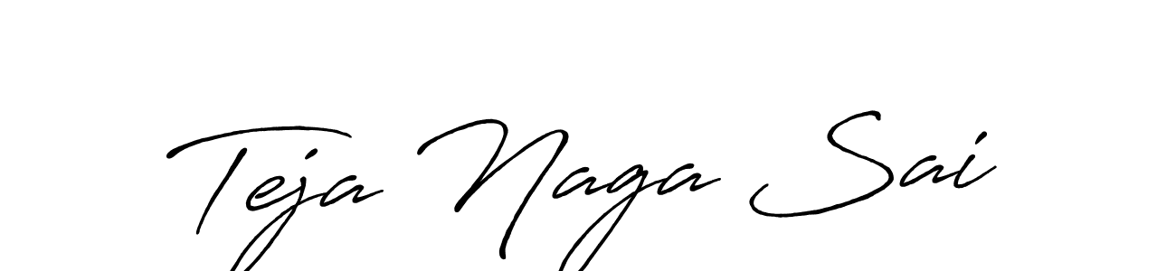 Create a beautiful signature design for name Teja Naga Sai. With this signature (Antro_Vectra_Bolder) fonts, you can make a handwritten signature for free. Teja Naga Sai signature style 7 images and pictures png