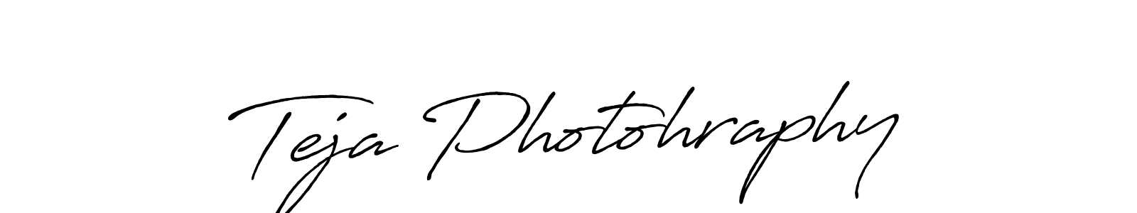 Create a beautiful signature design for name Teja Photohraphy. With this signature (Antro_Vectra_Bolder) fonts, you can make a handwritten signature for free. Teja Photohraphy signature style 7 images and pictures png