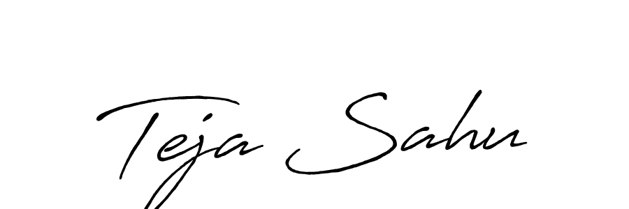 Use a signature maker to create a handwritten signature online. With this signature software, you can design (Antro_Vectra_Bolder) your own signature for name Teja Sahu. Teja Sahu signature style 7 images and pictures png