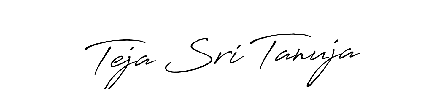 Make a beautiful signature design for name Teja Sri Tanuja. With this signature (Antro_Vectra_Bolder) style, you can create a handwritten signature for free. Teja Sri Tanuja signature style 7 images and pictures png