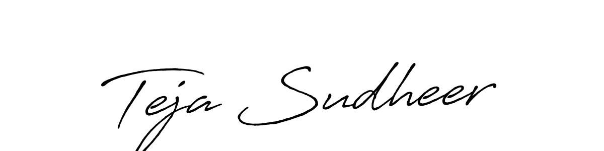 How to Draw Teja Sudheer signature style? Antro_Vectra_Bolder is a latest design signature styles for name Teja Sudheer. Teja Sudheer signature style 7 images and pictures png