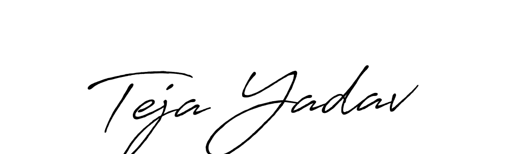 The best way (Antro_Vectra_Bolder) to make a short signature is to pick only two or three words in your name. The name Teja Yadav include a total of six letters. For converting this name. Teja Yadav signature style 7 images and pictures png