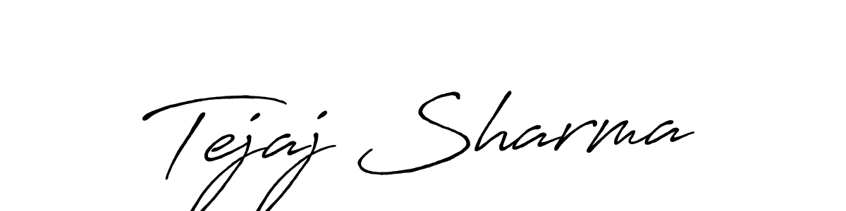 How to make Tejaj Sharma name signature. Use Antro_Vectra_Bolder style for creating short signs online. This is the latest handwritten sign. Tejaj Sharma signature style 7 images and pictures png