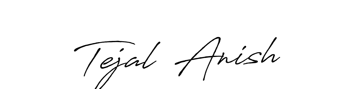 Similarly Antro_Vectra_Bolder is the best handwritten signature design. Signature creator online .You can use it as an online autograph creator for name Tejal  Anish. Tejal  Anish signature style 7 images and pictures png