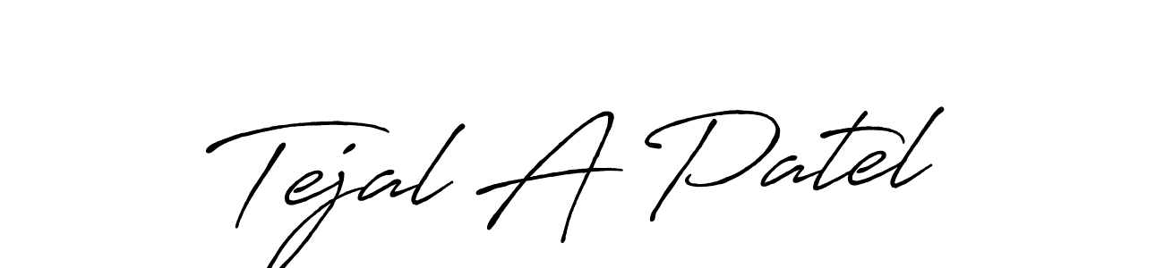 How to make Tejal A Patel name signature. Use Antro_Vectra_Bolder style for creating short signs online. This is the latest handwritten sign. Tejal A Patel signature style 7 images and pictures png