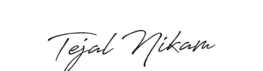 Use a signature maker to create a handwritten signature online. With this signature software, you can design (Antro_Vectra_Bolder) your own signature for name Tejal Nikam. Tejal Nikam signature style 7 images and pictures png