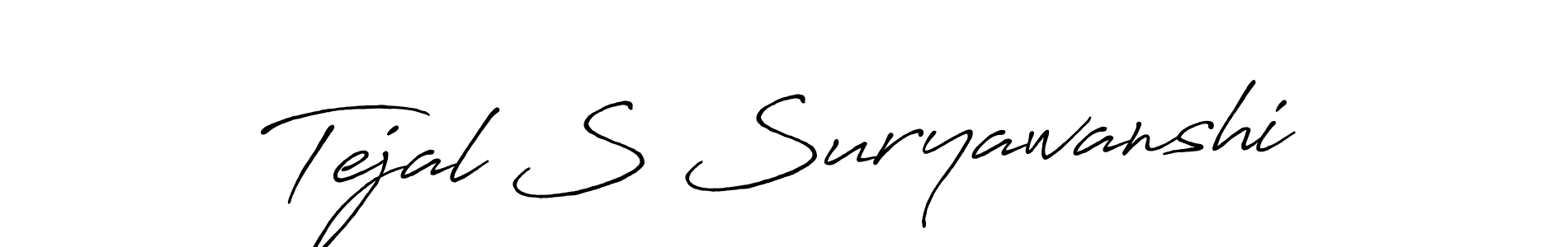 Create a beautiful signature design for name Tejal S Suryawanshi. With this signature (Antro_Vectra_Bolder) fonts, you can make a handwritten signature for free. Tejal S Suryawanshi signature style 7 images and pictures png