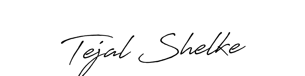How to make Tejal Shelke name signature. Use Antro_Vectra_Bolder style for creating short signs online. This is the latest handwritten sign. Tejal Shelke signature style 7 images and pictures png