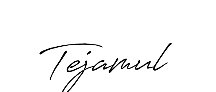 How to make Tejamul signature? Antro_Vectra_Bolder is a professional autograph style. Create handwritten signature for Tejamul name. Tejamul signature style 7 images and pictures png