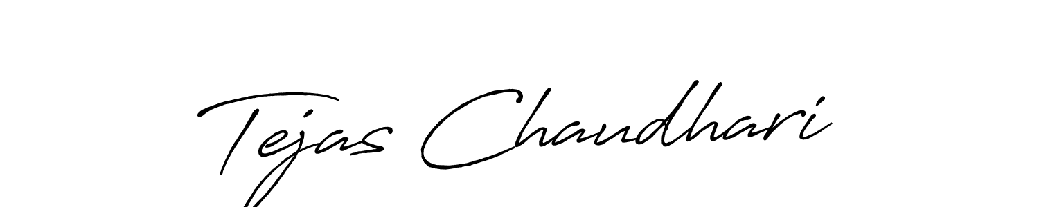 Make a beautiful signature design for name Tejas Chaudhari. With this signature (Antro_Vectra_Bolder) style, you can create a handwritten signature for free. Tejas Chaudhari signature style 7 images and pictures png