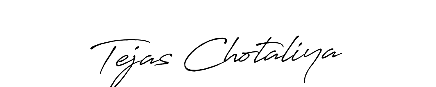 Create a beautiful signature design for name Tejas Chotaliya. With this signature (Antro_Vectra_Bolder) fonts, you can make a handwritten signature for free. Tejas Chotaliya signature style 7 images and pictures png