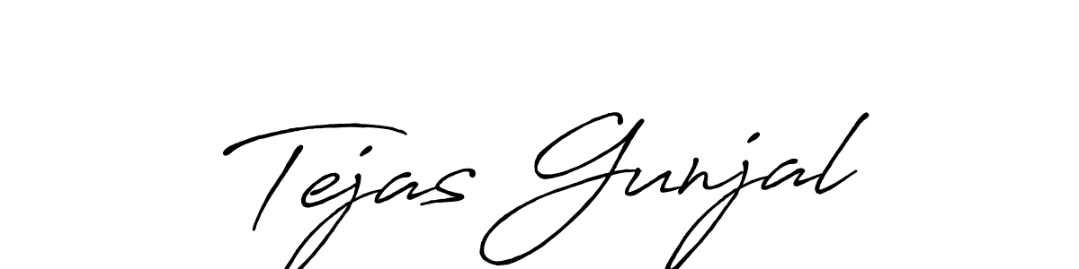 How to make Tejas Gunjal signature? Antro_Vectra_Bolder is a professional autograph style. Create handwritten signature for Tejas Gunjal name. Tejas Gunjal signature style 7 images and pictures png