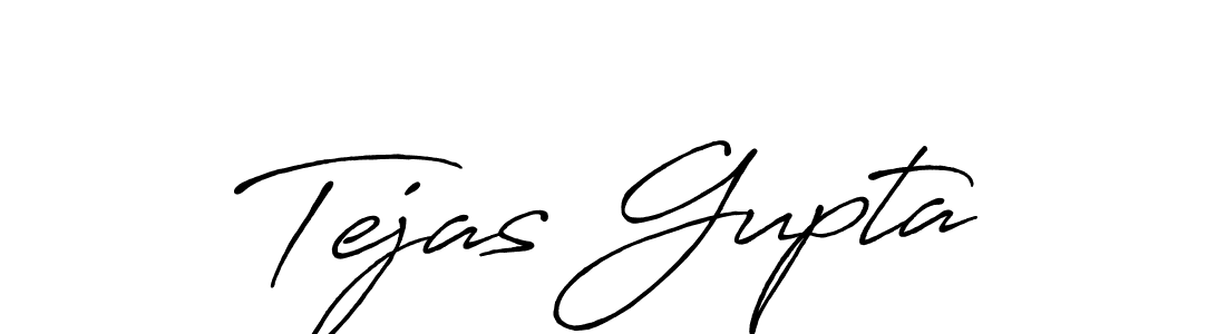 Create a beautiful signature design for name Tejas Gupta. With this signature (Antro_Vectra_Bolder) fonts, you can make a handwritten signature for free. Tejas Gupta signature style 7 images and pictures png