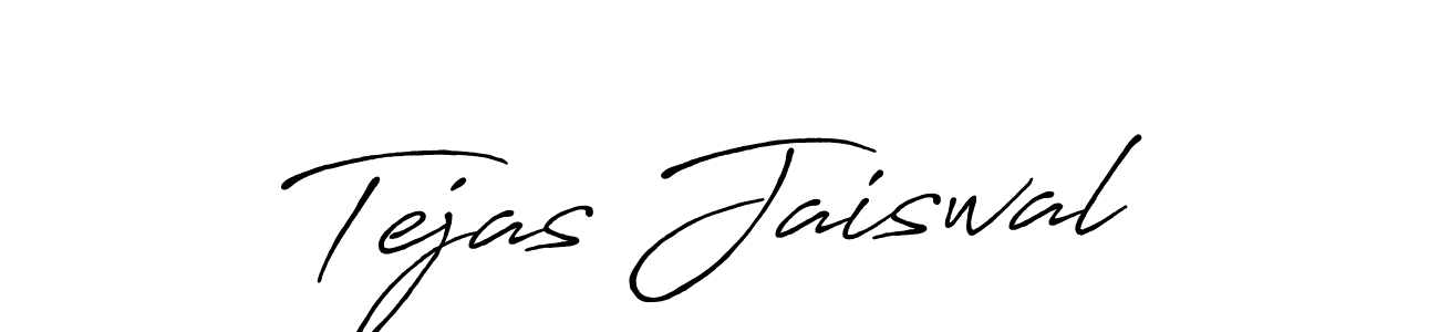 How to make Tejas Jaiswal name signature. Use Antro_Vectra_Bolder style for creating short signs online. This is the latest handwritten sign. Tejas Jaiswal signature style 7 images and pictures png