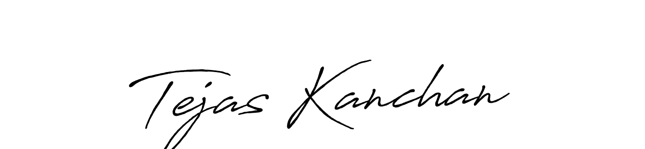 Make a beautiful signature design for name Tejas Kanchan. With this signature (Antro_Vectra_Bolder) style, you can create a handwritten signature for free. Tejas Kanchan signature style 7 images and pictures png
