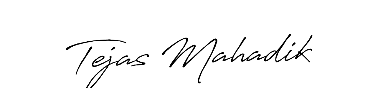 The best way (Antro_Vectra_Bolder) to make a short signature is to pick only two or three words in your name. The name Tejas Mahadik include a total of six letters. For converting this name. Tejas Mahadik signature style 7 images and pictures png