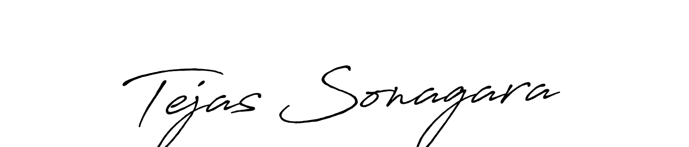 How to make Tejas Sonagara name signature. Use Antro_Vectra_Bolder style for creating short signs online. This is the latest handwritten sign. Tejas Sonagara signature style 7 images and pictures png