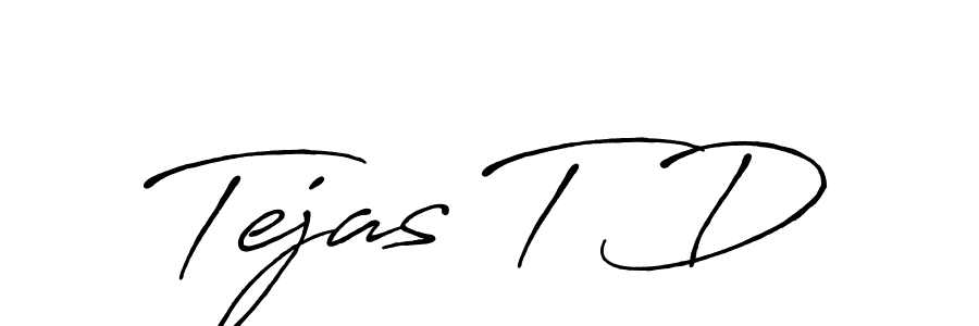 Use a signature maker to create a handwritten signature online. With this signature software, you can design (Antro_Vectra_Bolder) your own signature for name Tejas T D. Tejas T D signature style 7 images and pictures png