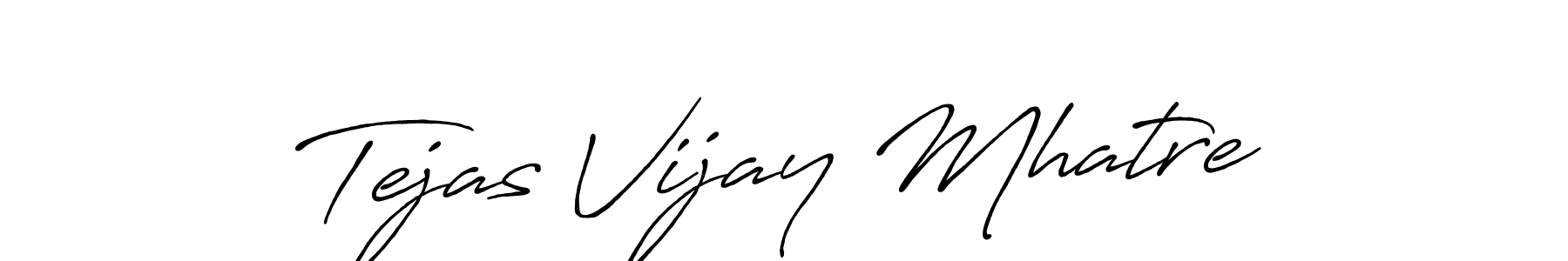 Create a beautiful signature design for name Tejas Vijay Mhatre. With this signature (Antro_Vectra_Bolder) fonts, you can make a handwritten signature for free. Tejas Vijay Mhatre signature style 7 images and pictures png