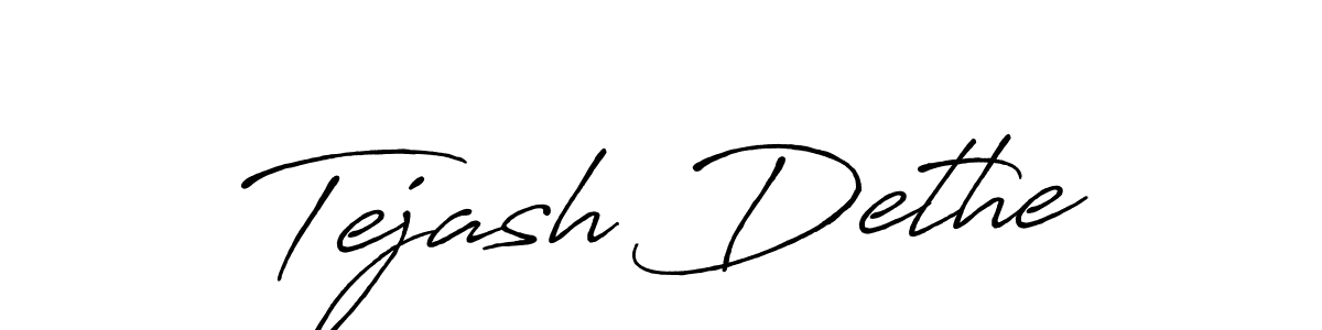 How to make Tejash Dethe signature? Antro_Vectra_Bolder is a professional autograph style. Create handwritten signature for Tejash Dethe name. Tejash Dethe signature style 7 images and pictures png