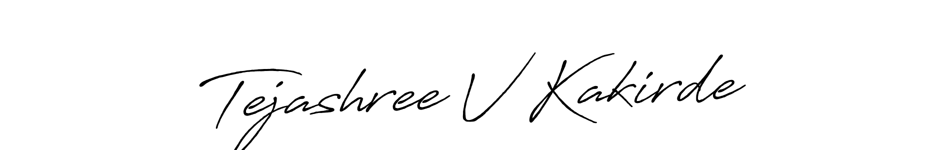 Antro_Vectra_Bolder is a professional signature style that is perfect for those who want to add a touch of class to their signature. It is also a great choice for those who want to make their signature more unique. Get Tejashree V Kakirde name to fancy signature for free. Tejashree V Kakirde signature style 7 images and pictures png