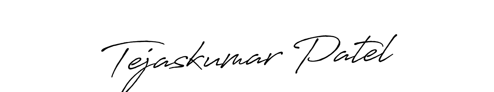 Make a beautiful signature design for name Tejaskumar Patel. With this signature (Antro_Vectra_Bolder) style, you can create a handwritten signature for free. Tejaskumar Patel signature style 7 images and pictures png