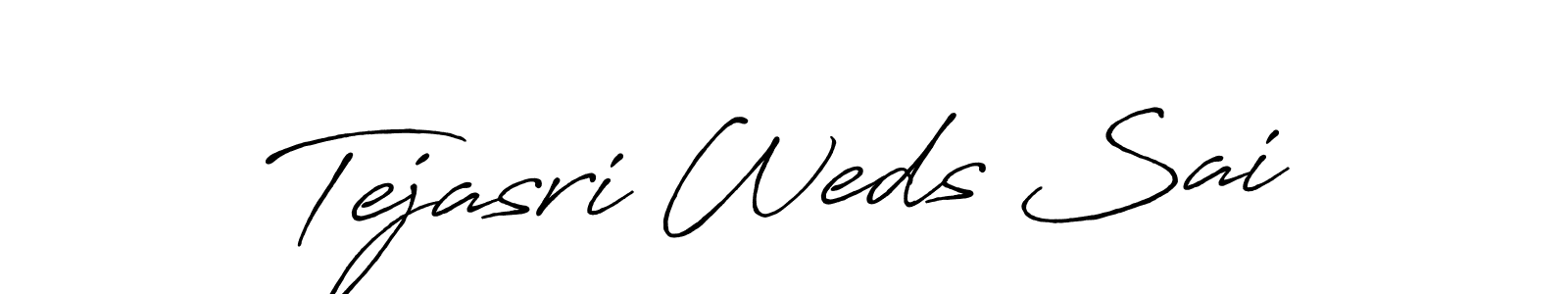 Also You can easily find your signature by using the search form. We will create Tejasri Weds Sai name handwritten signature images for you free of cost using Antro_Vectra_Bolder sign style. Tejasri Weds Sai signature style 7 images and pictures png