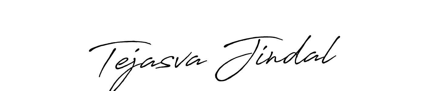 How to make Tejasva Jindal name signature. Use Antro_Vectra_Bolder style for creating short signs online. This is the latest handwritten sign. Tejasva Jindal signature style 7 images and pictures png