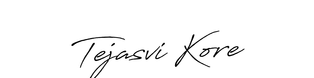 Make a beautiful signature design for name Tejasvi Kore. With this signature (Antro_Vectra_Bolder) style, you can create a handwritten signature for free. Tejasvi Kore signature style 7 images and pictures png