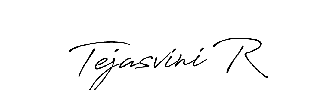 How to make Tejasvini R name signature. Use Antro_Vectra_Bolder style for creating short signs online. This is the latest handwritten sign. Tejasvini R signature style 7 images and pictures png