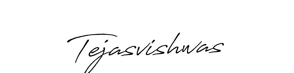 How to make Tejasvishwas name signature. Use Antro_Vectra_Bolder style for creating short signs online. This is the latest handwritten sign. Tejasvishwas signature style 7 images and pictures png