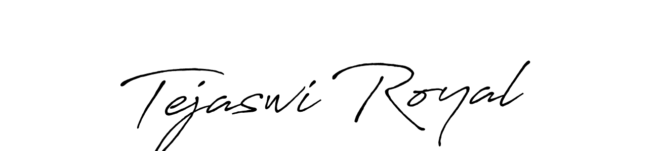 Antro_Vectra_Bolder is a professional signature style that is perfect for those who want to add a touch of class to their signature. It is also a great choice for those who want to make their signature more unique. Get Tejaswi Royal name to fancy signature for free. Tejaswi Royal signature style 7 images and pictures png