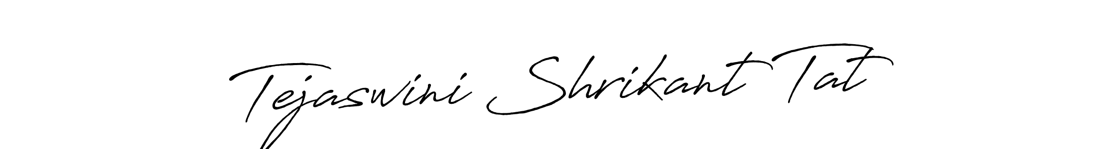 Antro_Vectra_Bolder is a professional signature style that is perfect for those who want to add a touch of class to their signature. It is also a great choice for those who want to make their signature more unique. Get Tejaswini Shrikant Tat name to fancy signature for free. Tejaswini Shrikant Tat signature style 7 images and pictures png
