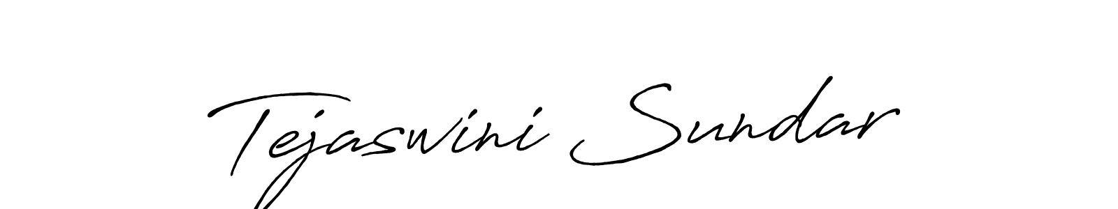 How to make Tejaswini Sundar name signature. Use Antro_Vectra_Bolder style for creating short signs online. This is the latest handwritten sign. Tejaswini Sundar signature style 7 images and pictures png