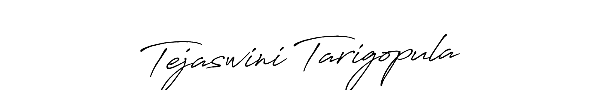 How to make Tejaswini Tarigopula signature? Antro_Vectra_Bolder is a professional autograph style. Create handwritten signature for Tejaswini Tarigopula name. Tejaswini Tarigopula signature style 7 images and pictures png