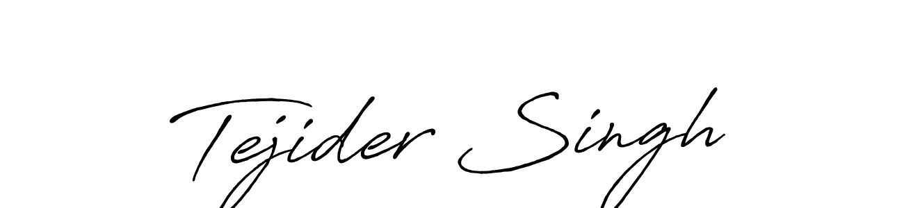 Make a beautiful signature design for name Tejider Singh. With this signature (Antro_Vectra_Bolder) style, you can create a handwritten signature for free. Tejider Singh signature style 7 images and pictures png