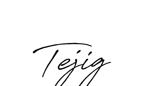 How to make Tejig name signature. Use Antro_Vectra_Bolder style for creating short signs online. This is the latest handwritten sign. Tejig signature style 7 images and pictures png