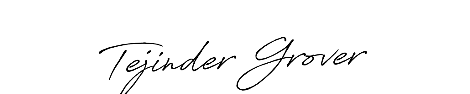 How to make Tejinder Grover name signature. Use Antro_Vectra_Bolder style for creating short signs online. This is the latest handwritten sign. Tejinder Grover signature style 7 images and pictures png
