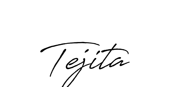 if you are searching for the best signature style for your name Tejita. so please give up your signature search. here we have designed multiple signature styles  using Antro_Vectra_Bolder. Tejita signature style 7 images and pictures png