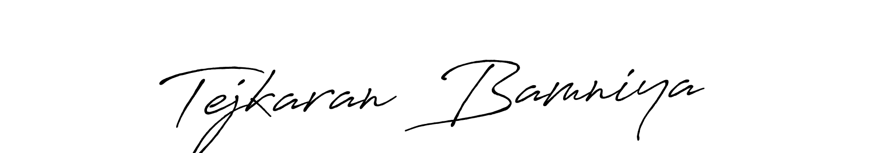 Also You can easily find your signature by using the search form. We will create Tejkaran  Bamniya name handwritten signature images for you free of cost using Antro_Vectra_Bolder sign style. Tejkaran  Bamniya signature style 7 images and pictures png