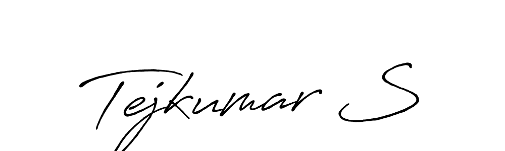 Tejkumar S stylish signature style. Best Handwritten Sign (Antro_Vectra_Bolder) for my name. Handwritten Signature Collection Ideas for my name Tejkumar S. Tejkumar S signature style 7 images and pictures png