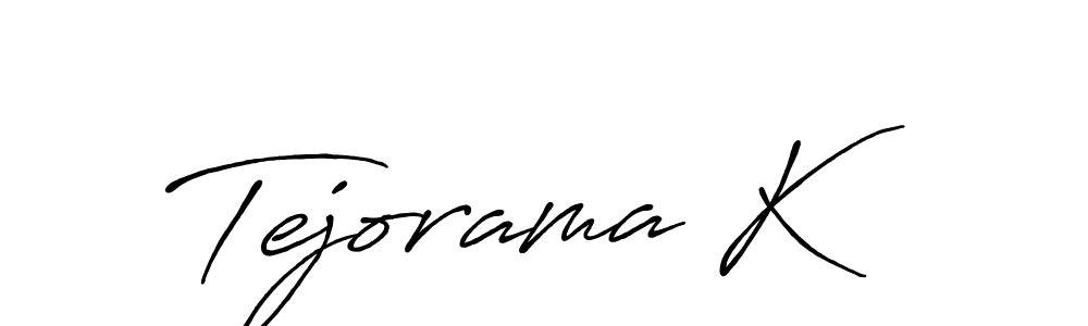 Use a signature maker to create a handwritten signature online. With this signature software, you can design (Antro_Vectra_Bolder) your own signature for name Tejorama K. Tejorama K signature style 7 images and pictures png