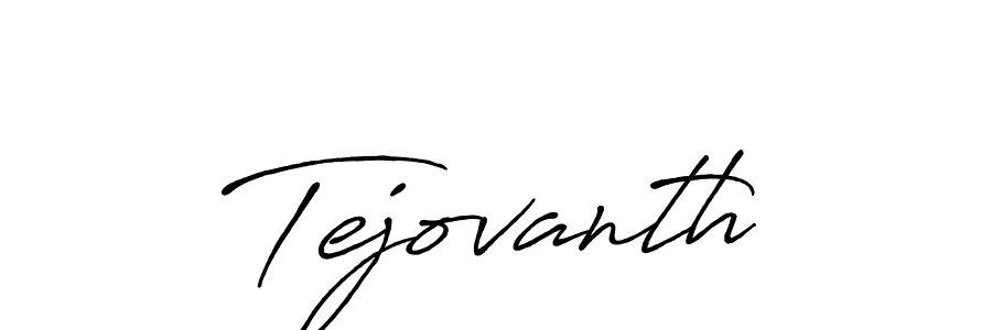 Use a signature maker to create a handwritten signature online. With this signature software, you can design (Antro_Vectra_Bolder) your own signature for name Tejovanth. Tejovanth signature style 7 images and pictures png