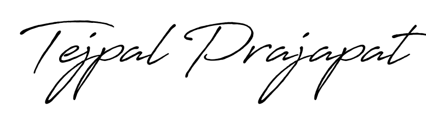 Also we have Tejpal Prajapat name is the best signature style. Create professional handwritten signature collection using Antro_Vectra_Bolder autograph style. Tejpal Prajapat signature style 7 images and pictures png
