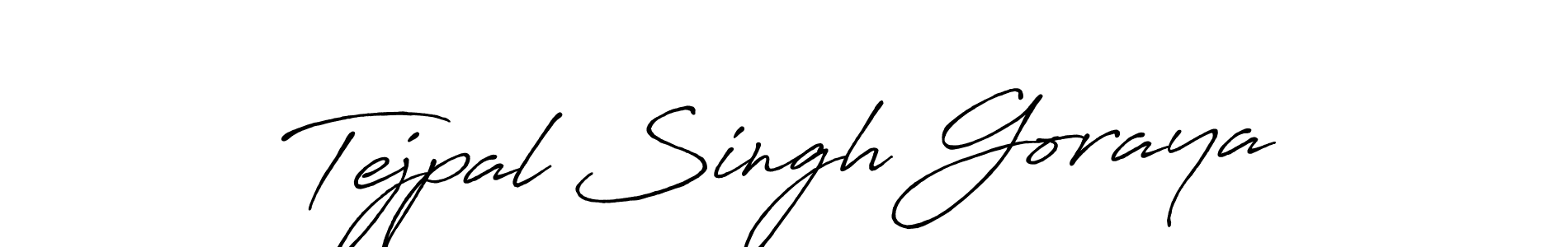 How to make Tejpal Singh Goraya name signature. Use Antro_Vectra_Bolder style for creating short signs online. This is the latest handwritten sign. Tejpal Singh Goraya signature style 7 images and pictures png