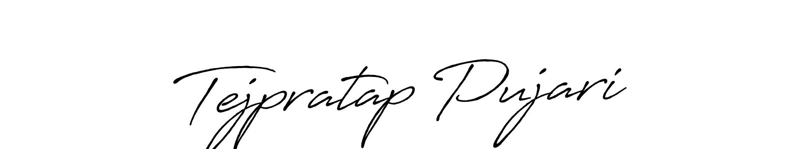Create a beautiful signature design for name Tejpratap Pujari. With this signature (Antro_Vectra_Bolder) fonts, you can make a handwritten signature for free. Tejpratap Pujari signature style 7 images and pictures png