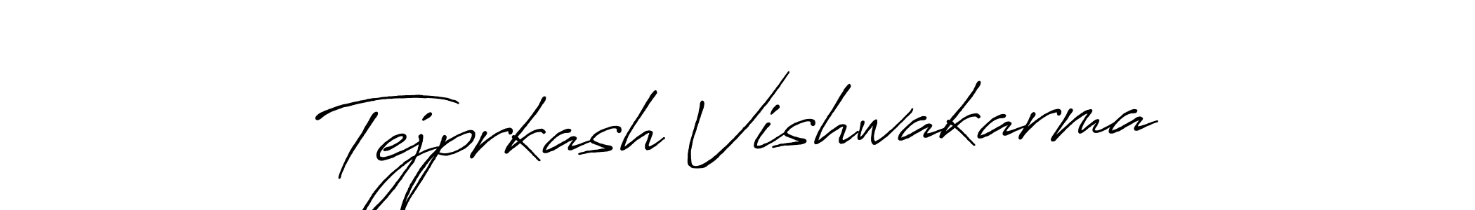 Create a beautiful signature design for name Tejprkash Vishwakarma. With this signature (Antro_Vectra_Bolder) fonts, you can make a handwritten signature for free. Tejprkash Vishwakarma signature style 7 images and pictures png