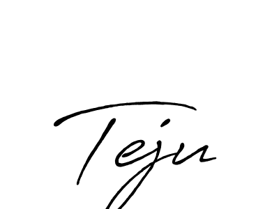 Make a beautiful signature design for name Teju. With this signature (Antro_Vectra_Bolder) style, you can create a handwritten signature for free. Teju signature style 7 images and pictures png