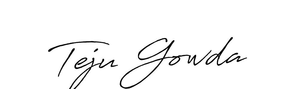How to Draw Teju Gowda signature style? Antro_Vectra_Bolder is a latest design signature styles for name Teju Gowda. Teju Gowda signature style 7 images and pictures png