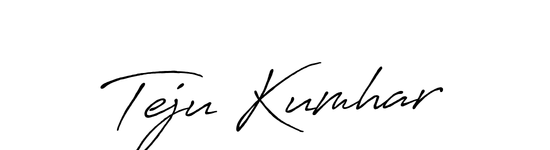 Create a beautiful signature design for name Teju Kumhar. With this signature (Antro_Vectra_Bolder) fonts, you can make a handwritten signature for free. Teju Kumhar signature style 7 images and pictures png